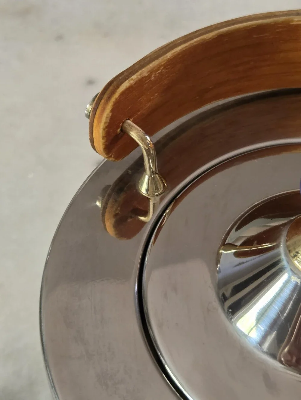 Vintage Bodum Ottoni Tea Kettle 1.5L, Stainless Steel, Wooden Handle, Blue Eye